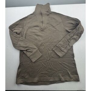 Military Shirt‎ Mens Medium Undershirt Cold Weather Fleece Brown Sekri 1/4 Zip